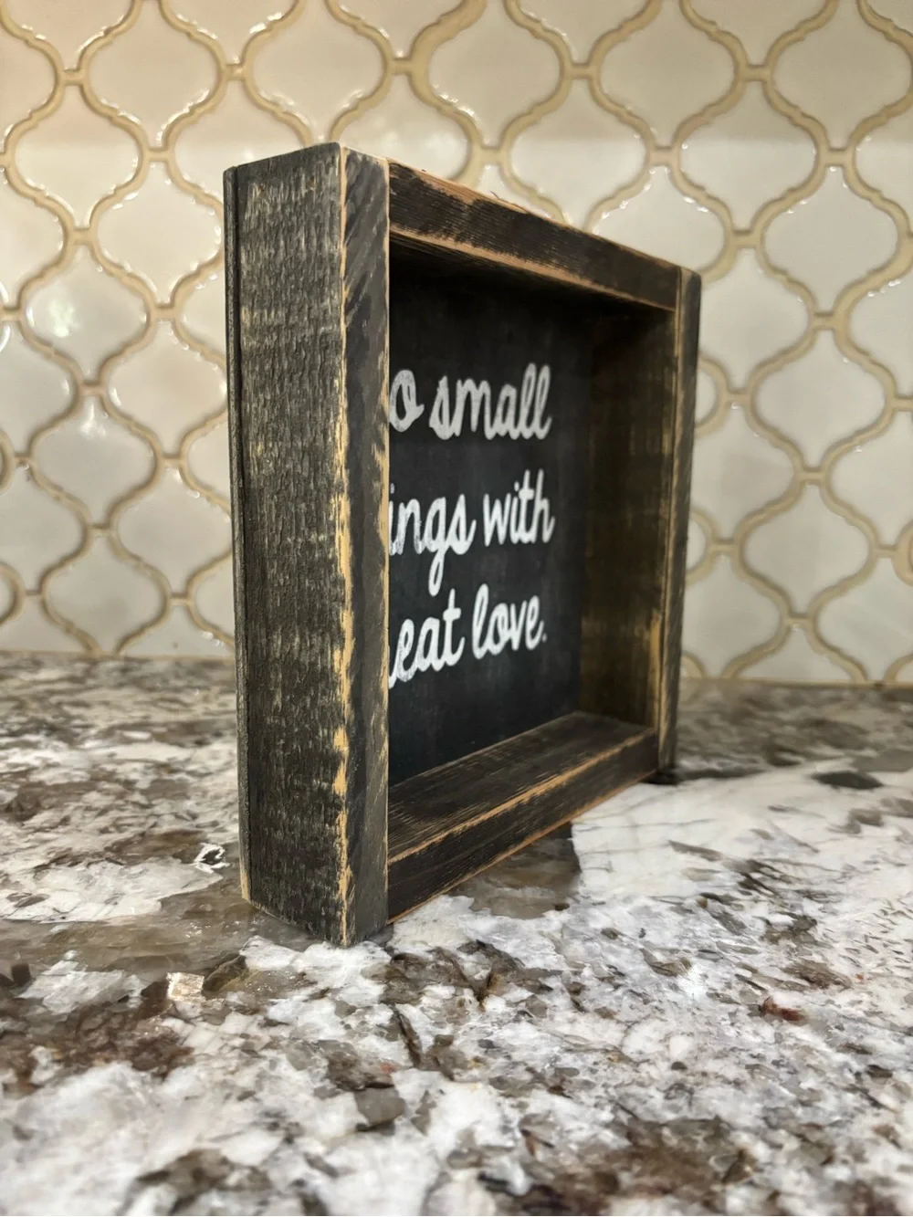 Rustic Black Wooden Box Sign - 
